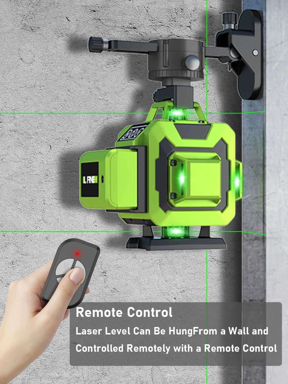 LFINE Laser Levels 4D 16 Lines 8 Lines Horizontal Vertical Cross Green Laser With Remote Control 360 Self-leveling Laser Level