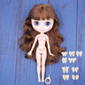 ICY DBS Blyth doll 1/6 BJD Customized nude joint body with white skin, glossy face,blue background is matte face girl gift, toy