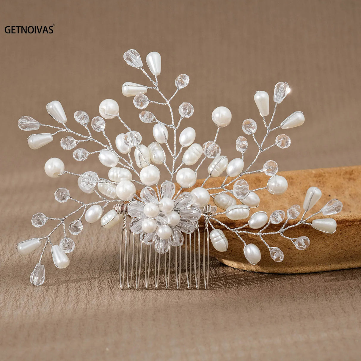 Wedding Pearl Flower Hair Combs Hair Accessories Hair Clips Hairpin Crystal Bride Headdress for Women Barrettes Hair Jewelry