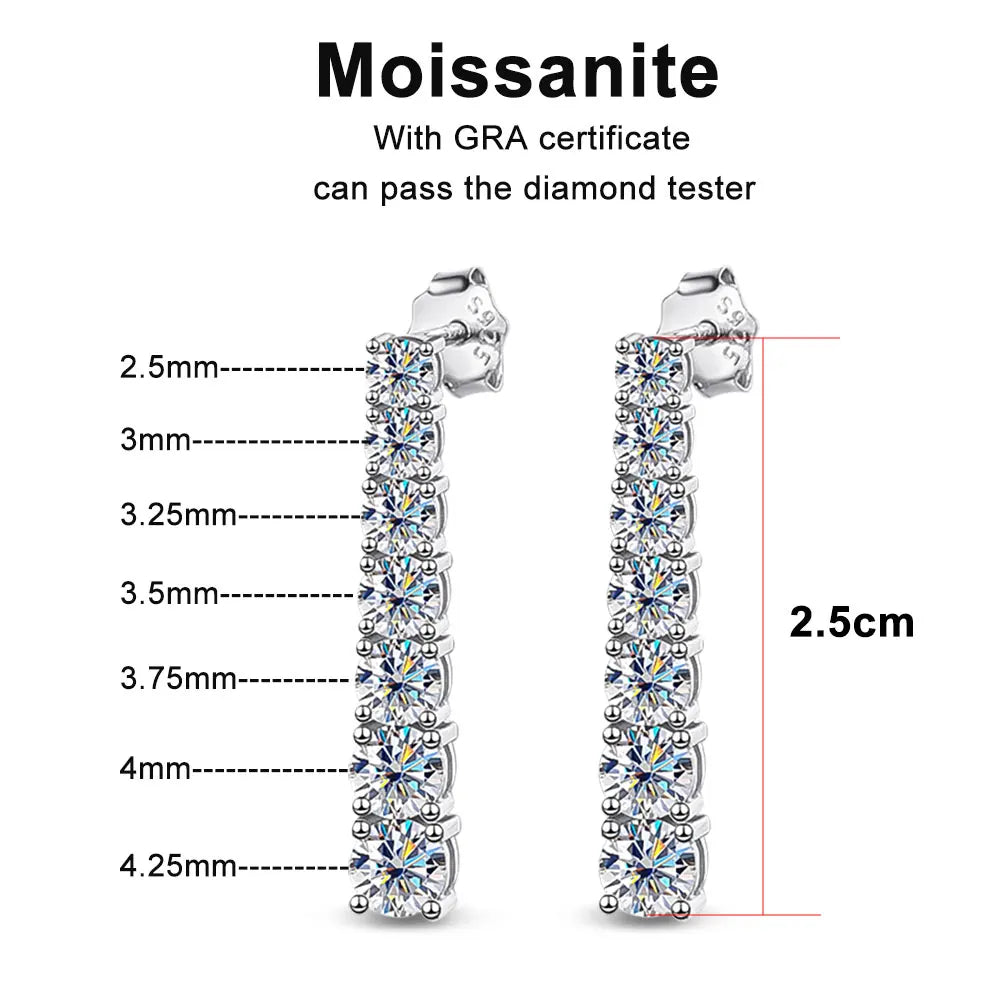 KNOBSPIN D VVS1 Moissanite Pandent Earrings for Woman Wedding Jewely with GRA s925 Sterling Sliver Plated 18k White Gold Earring