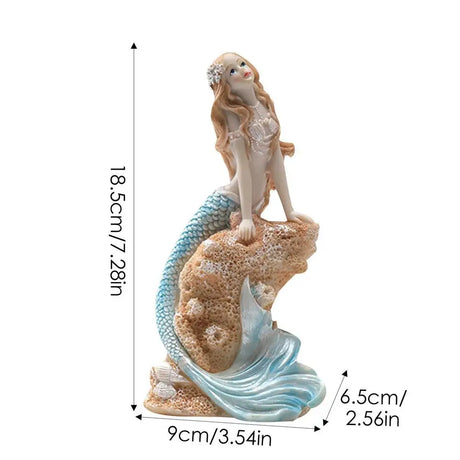 Artificial Aquarium Mermaid Fish Tank Decorations Underwater World Decor Ornament Resin Statue Figurines Miniature Pet Accessory