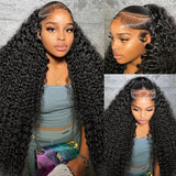 250% Loose Deep Wave Transparent 40-44 Inch 13x6 HD Lace Frontal Human Hair Wig Glueless Culry Water Lace Front Wig For Women