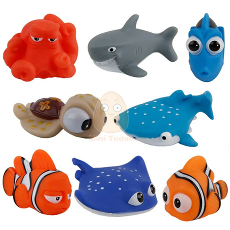 Baby Bath Toys Finding Fish Kids Float Spray Water Squeeze Aqua Soft Rubber Bathroom Play Animals Bath Figure Toy For Children