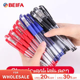 BEIFA 12pcs Classic Signing Gel Ink Pen Durable Ballpoint Pen Bullet Tip 0.5mm for School Office Supplies Stationery