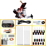 Tattoo Machine Set Beginner Practice Set Tattoo Needles Pigment Foot Pedal Power Cord Tattoo Equipment Supplies Shader Liner Kit