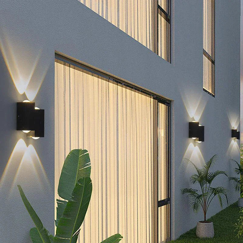 Creative Design Dual Head Luminous Porch Light Outdoor IP65 Waterproof LED Up and Down Luminous Courtyard Villa Simple Wall Lamp