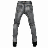 New zipper pants Motorcycle jeans Men's high elastic motorcycle riding rider pants Racing pants with protective gear