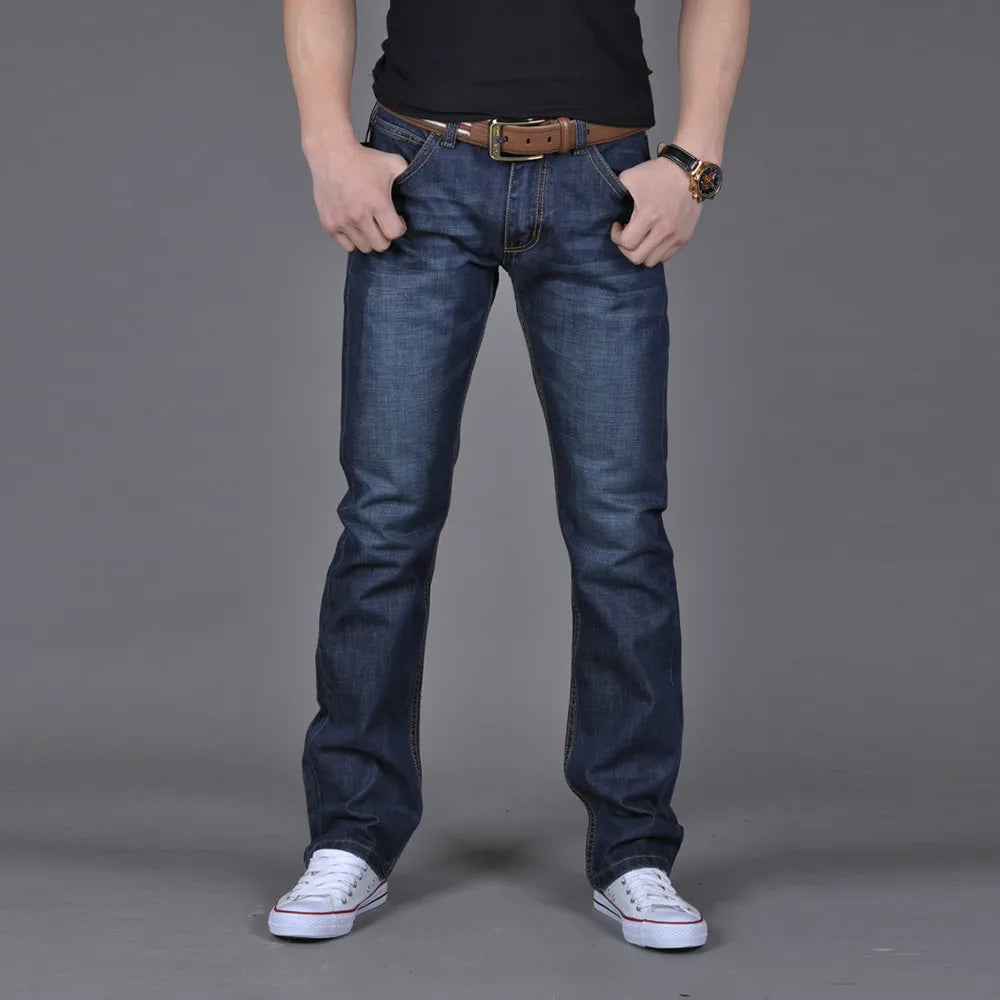 Men's Casual Autumn Denim Hip Hop Loose Work Long Trousers Jeans Pants