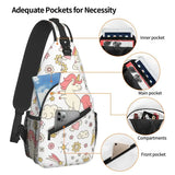 Unicorn Rainbow Sling Bags Men Cool Shooting Star And Magic Wand Shoulder Chest Crossbody Backpack Cycling Camping Daypack