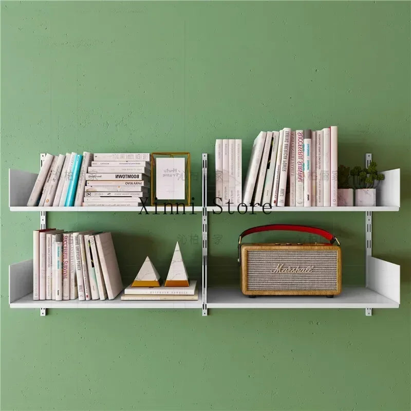 Metal Display Bookcase Magazine Rack Wall Modern Bookcase Office Library Muebles Organizador Living Room Furniture YN50BC1