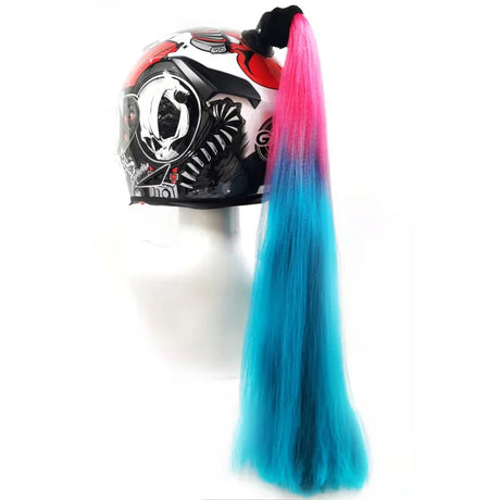 New 24" Punk Style Motorcycle Helmet Braids Bike Gradient Ramp Twist Sucker Removable Braid Pigtail Ponytail Motocross Racing