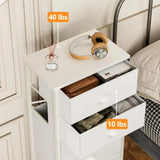 Furnulem White Dresser, Tall Storage Tower Standing Organizer with 6 Drawers for Bedroom, Office, Dorm, Living Room,