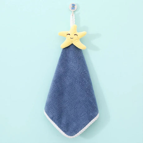 1/4pcs Cartoon Children's Hand Towel Soft Absorbent Dry Handkerchief Kitchen Bathroom Baby Kids Wipes Wash Cloths Hanging Towels