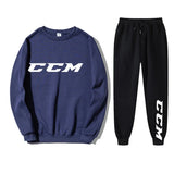 Men's Tracksuit Set Hoodie + Pants Spring Autumn Winter Fleece Warm Sportwear CCM Streetwear Suit Men Clothing