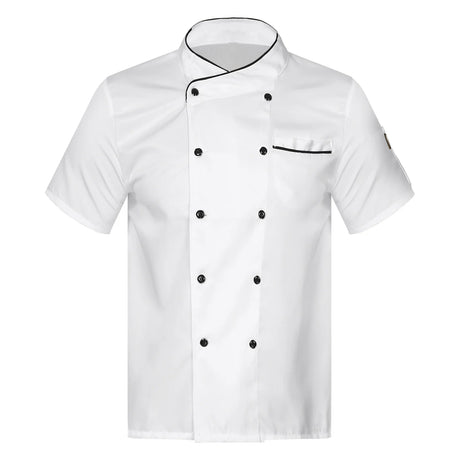 Unisex Chef Restaurant Jacket Short Long Sleeve Double-Breasted Chef Coat Men Women Canteen Hotel Kitchen Bakery Work Uniform