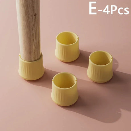 4Pcs New Silicone Chair Leg Caps Square Round Color Table Cover Feet Pads Floor Protectors Furniture Legs Furniture Decor