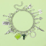 Movie The Hobbit Charm Bracelets Elven Leaf Arwen Evenstar Pendant Sword Green Door Locket Star Bracelet Fashion Jewelry