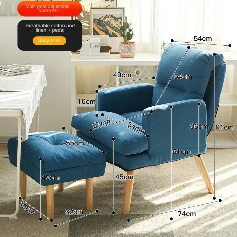 Living room lounge chair computer chair home study office chair bedroom armchair folding single person sofa chair vanity chair