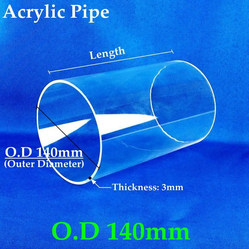 110~160mm Transparent Clear Plexiglass Pipe Home Decoration Stress Relief MINI Aquarium Fish Tank DIY Accessories Acrylic Pipe