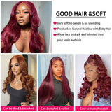 Luduna Burgundy 99j Body Wave Bundles Brazilian Red Color Human Hair Bundles 1/3/4 PCS Bundle Deals Hair Extensions Remy Weaving