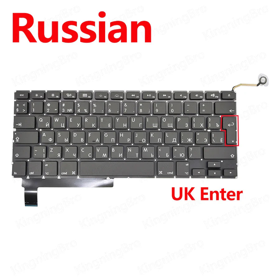 New A1286 Keyboard For MacBook Pro 15" A1286 Replacement Keyboard US UK ES FR RU DE HU KR PT DK NO 2009 2010 2011 2012