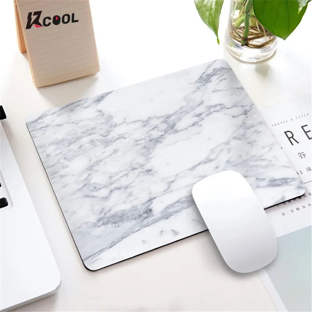 Marble Nordic Style Small Mouse Pad Computer Laptop Mousepad Rectangle Non-slip Rubber Base Deskpad Table Mat Desk Accessories