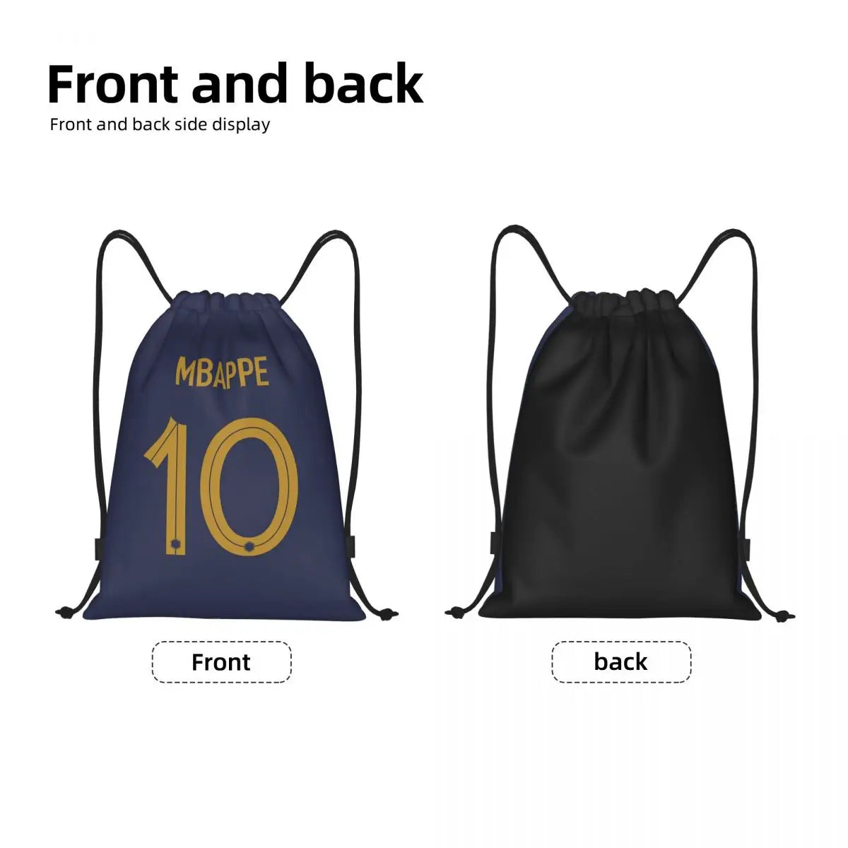 Mbappes Soccer Drawstring Backpack Women Men Sport Gym Sackpack Foldable French KM Football Shopping Bag Sack