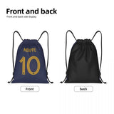 Mbappes Soccer Drawstring Backpack Women Men Sport Gym Sackpack Foldable French KM Football Shopping Bag Sack