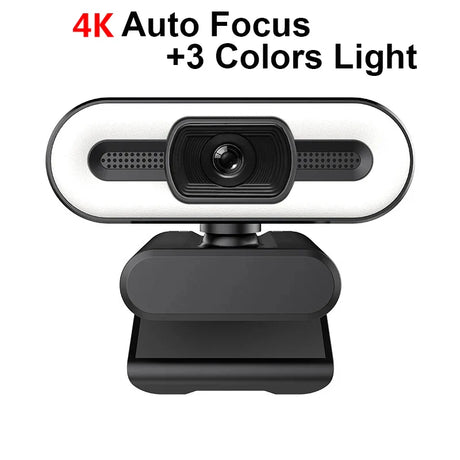 Portable 4K Webcam PC Laptop 2K 1080P Webcam Live Streaming Flexible Full HD Web Camera For Computer With Microphone With Light