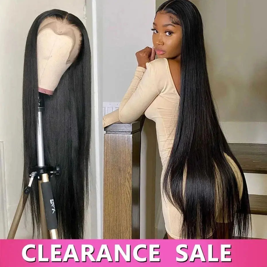 Bone Straight Brazilian 13x4 13x6 HD Transparent Lace Front Wigs Pre Plucked For Women Glueless 4X4 Lace Closure Human Hair Wig