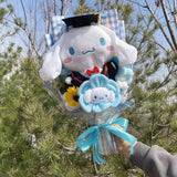 Cartoon My Melody Kuromi Cinnamoroll With graduation hats Handmade Sanrio Bouquet Valentine's Day Christmas Graduation Gifts