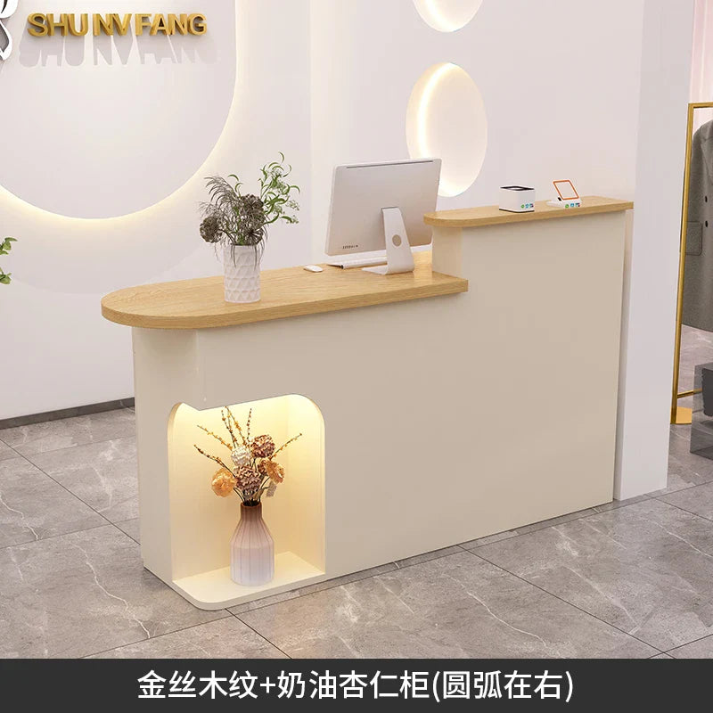 Design Light Reception Desks Stylish Display Bar Checkout Office Reception Desks Front Desk Mostrador Commercial Furniture