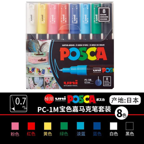 Uni Marker Pen, PC-3M Acrylic posca marcadores permanent marker graffiti paint pen For Rock Metal Leather Ceramic Glass Plastic