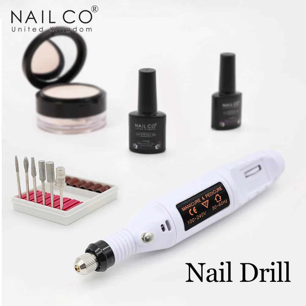 NAILCO Polishing Tools Nail Drill File Portable Equipment Professional 20000RPM Electric Nail Drill Machine Set Pedicure Remove