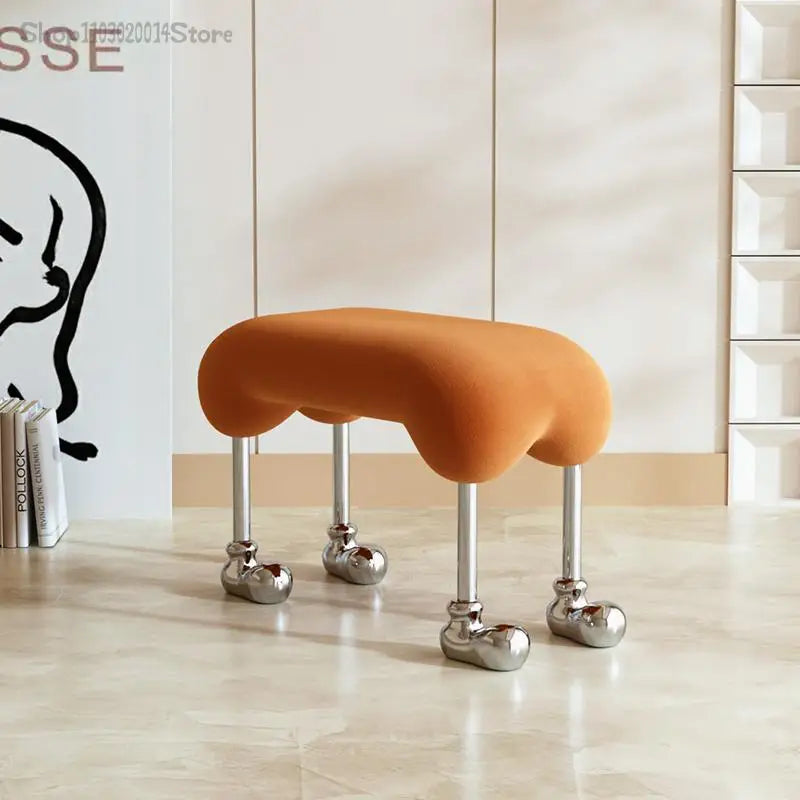 Cream Style Dog Stool Dining Chair Clothing Store Bench Mickey Chair Home Door Light Luxury Shoe Changing Stool Bed End Stool