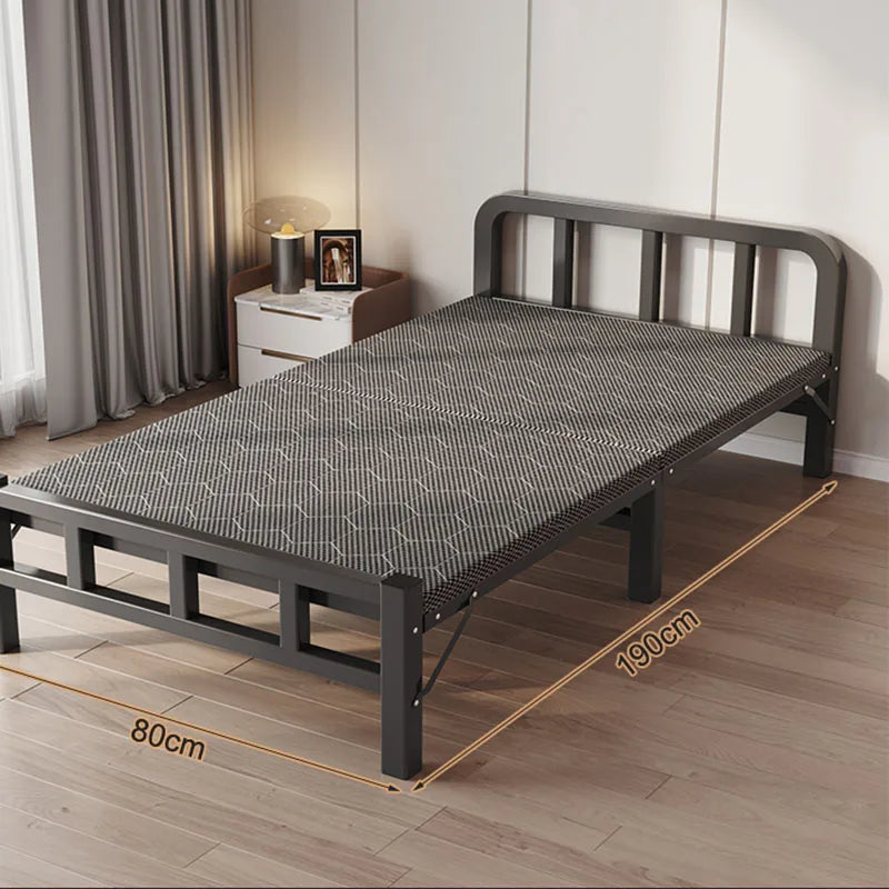 Double Bedroom Bed Children Luxury Folding Headboards Girls Portable Bed Frame Metal Japanese Cama Individual Home Furniture