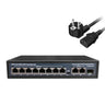Full Gigabit POE Network Ethernet Switch Unmanaged  Hub 120W 8 POE +2 RJ45 +1 SFP Uplink Ports 1000Mbps 802.3 Af At for CCTV