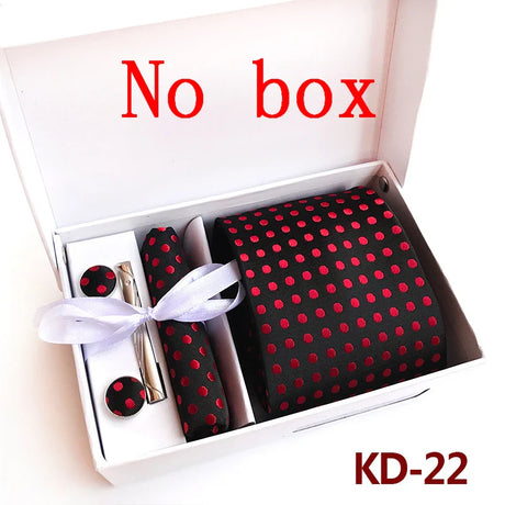 Luxury Tie Set Gift Box For Men Wedding Jacquard Necktie Square Clip Cufflinks Handkerchief Brezo Pour Teal Tie