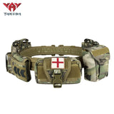 YAKEDA 6 in 1 Tactical Belt Waist Bag Outdoor Multifunction Climbing Storage Bag Hunting Pouch Belt Pocket Bag