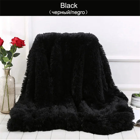 Shaggy Throw Blanket Soft Long Plush Bed Cover Blanket Fluffy Faux Fur Bedspread Blankets for Beds Couch Sofa