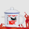 450m Nostalgic Classics Ceramic Cup With Lid China Mao Zedong Retro Drinking Glass Office Creative Tea Pot Imitation Enamel Mug