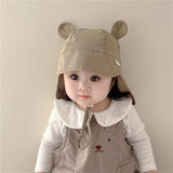 Kids Fisherman Caps with Ears Designing Spring Fall Sun Hat Lovely Baby Bucket Hat Windproof for Outdoor Fun