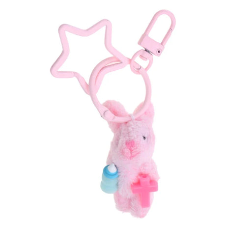 Bunny Heart Phone Chain Korean INS Punk Cute Rabbit Dolls Keychain Bag Decoration Y2K Fashion Jewelry Pendant Accessories Gift