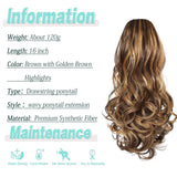 Ponytail Extension Wavy Curly Ponytail Hair Extension Synthetic Hair Extensions Ponytail Drawstring Hairpieces for Women