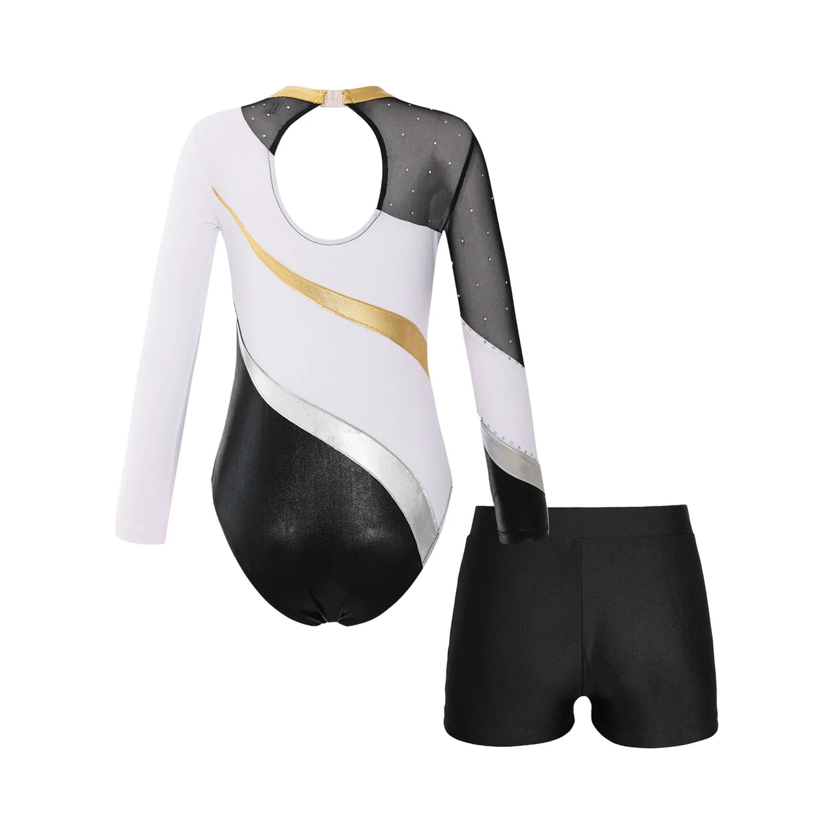 Kids Girls Gymnastics Leotards Bronzing Long Sleeve Leotards Ballet Dress New High Quality Performance Practice Dance Wear