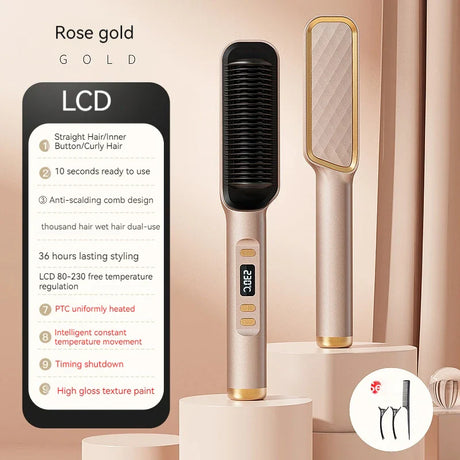 Xiaomi Mijia Electric Hair Brushes LCD Display Hair Straightening Brush Styling Comb Does Not Hurt Hair Anion Curling Iron PTC