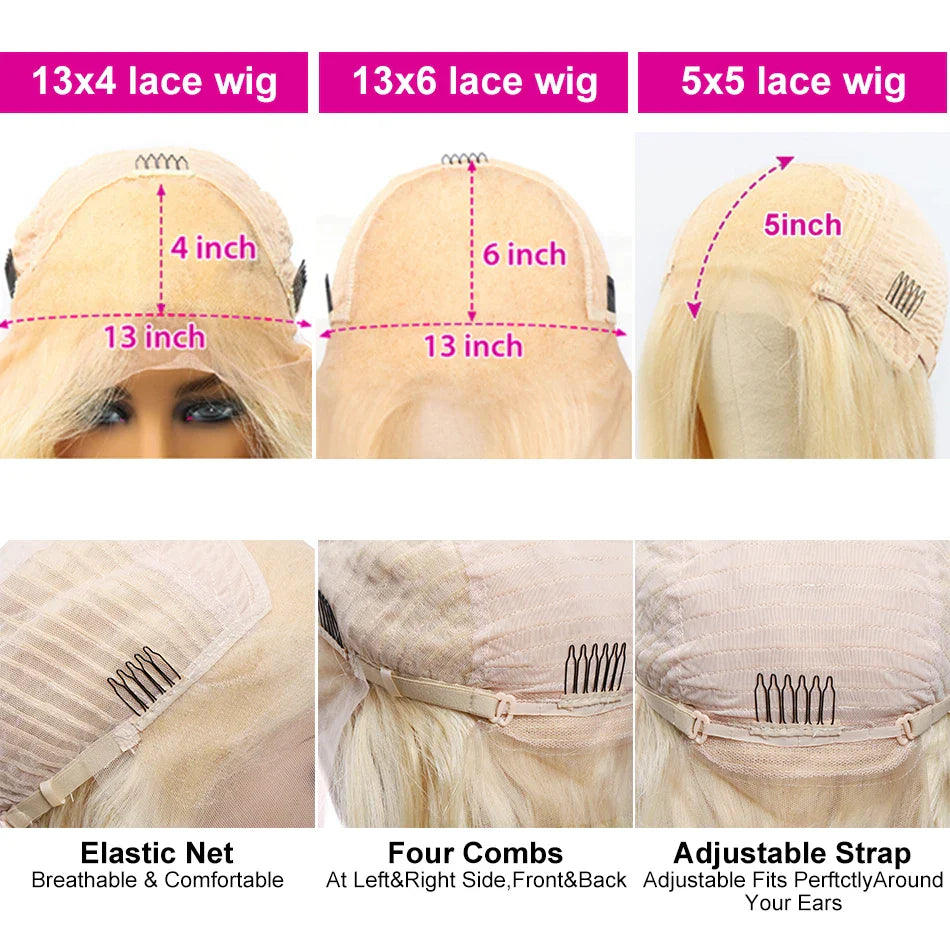 30 40 Inch 613 Honey Blonde Color Wig13x4 13x6 HD Transparent Lace Front Wigs For Women Body Wave Frontal Closure Human Hair Wig