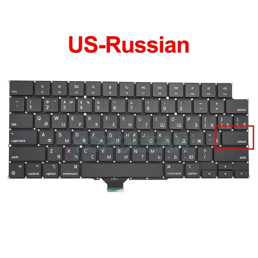 New A2442 A2485 Keyboard Macbook Pro 14" 16" M1 Pro/Max US UK French Germany Italy Korean Russian Replacement Keyboard 2021