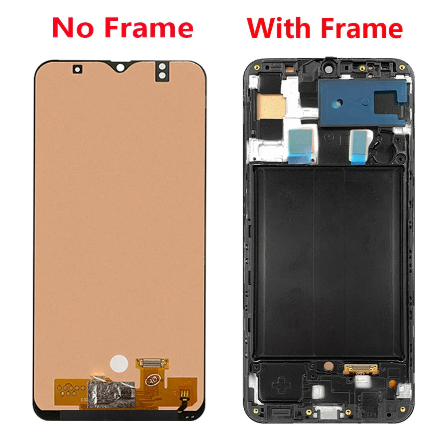 6.4"Super AMOLED For Samsung Galaxy A50 LCD Display Touch Screen Sensor Digiziter Assembly Replace For Samsung A505 With Frame