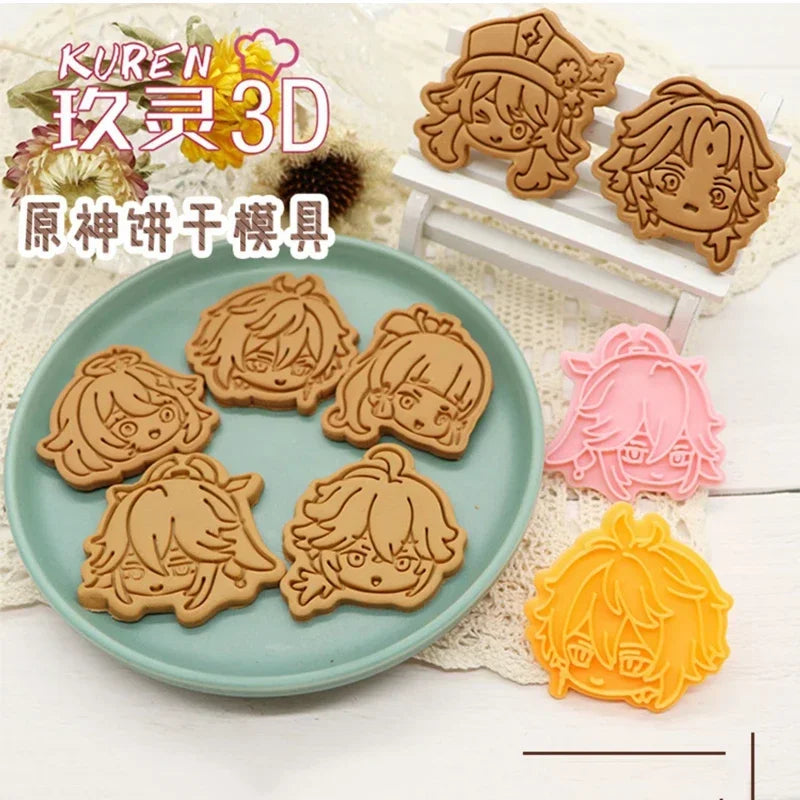 Genshin Impact Neuvillette Cake Tool Animal Cookie Cutter Christmas Cutters Biscuit Stamp Fondant Mould Baking Sugarcraft Molds